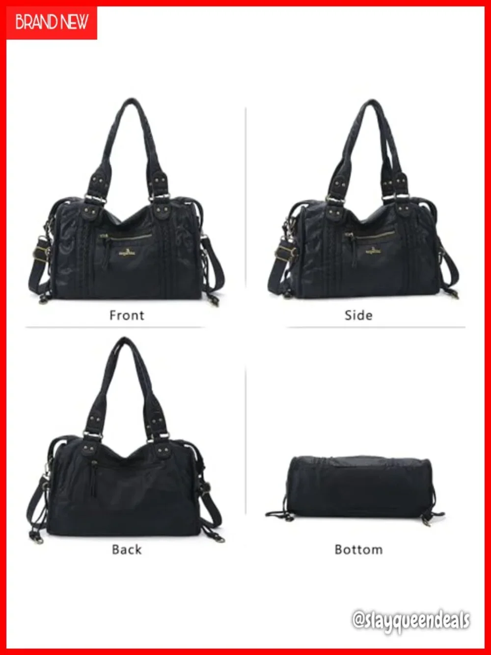 Vegan Leather Hobo Bag Large Tote Satchel Shoulder Purse for Women